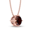 Thumbnail Image 2 of Garnet Solitaire Necklace 10K Rose Gold 18&quot;