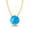 Thumbnail Image 1 of Swiss Blue Topaz Solitaire Necklace 10K Yellow Gold 18&quot;