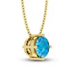 Thumbnail Image 2 of Swiss Blue Topaz Solitaire Necklace 10K Yellow Gold 18&quot;