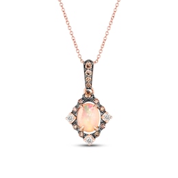 Le Vian Diamond & Opal Necklace 1/6 ct tw Diamonds 14K Strawberry Gold 18&quot;