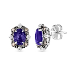 Le Vian Tanzanite Earrings 1/10 ct tw Diamonds 14K Vanilla Gold