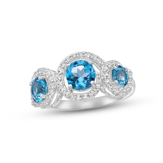 Swiss Blue Topaz & White Topaz Ring Sterling Silver | Kay