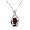 Thumbnail Image 1 of Garnet & White Lab-Created Sapphire Necklace Sterling Silver 18&quot;