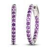 Thumbnail Image 1 of Amethyst In-and-Out Hoop Earrings Sterling Silver