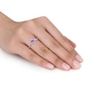 Thumbnail Image 3 of Amethyst & Diamond Promise Ring 1/10 ct tw Cushion/Round-Cut Sterling Silver