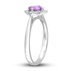 Thumbnail Image 4 of Amethyst & Diamond Promise Ring 1/10 ct tw Cushion/Round-Cut Sterling Silver