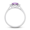 Thumbnail Image 5 of Amethyst & Diamond Promise Ring 1/10 ct tw Cushion/Round-Cut Sterling Silver