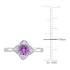 Thumbnail Image 6 of Amethyst & Diamond Promise Ring 1/10 ct tw Cushion/Round-Cut Sterling Silver