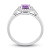 Thumbnail Image 3 of Amethyst & Diamond Promise Ring 1/10 ct tw Cushion/Round-Cut Sterling Silver