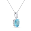 Thumbnail Image 1 of Swiss Blue Topaz & White Lab-Created Sapphire Necklace Sterling Silver 18"