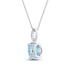 Thumbnail Image 2 of Swiss Blue Topaz & White Lab-Created Sapphire Necklace Sterling Silver 18"