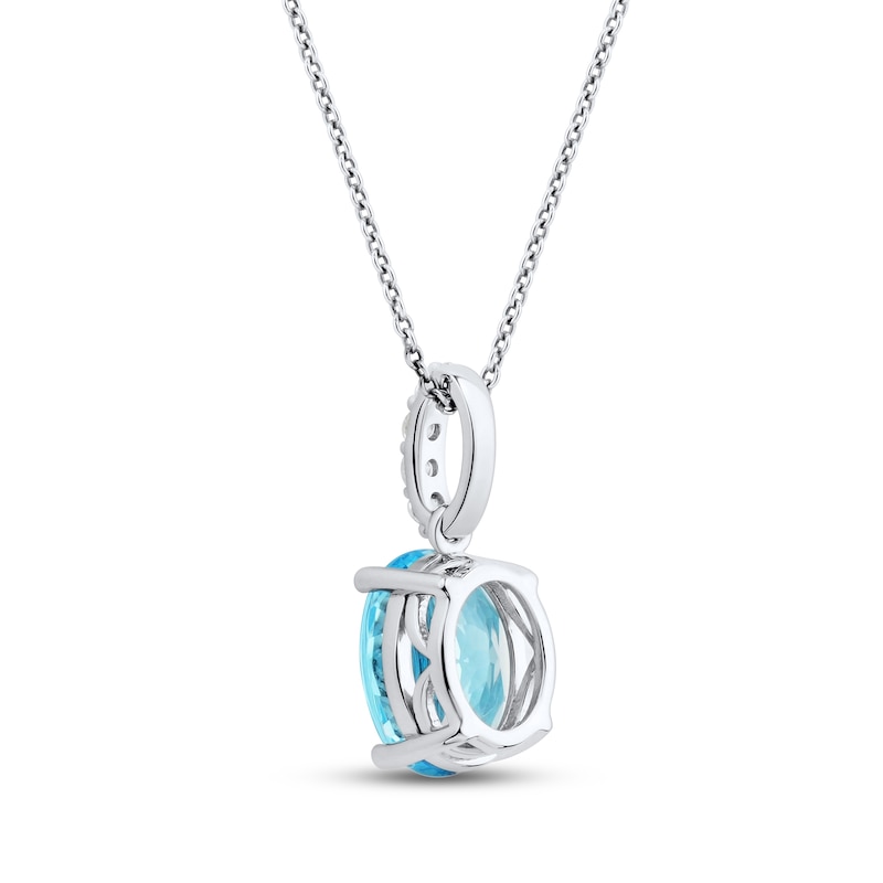Toi et Moi London Blue Topaz and White Sapphire Necklace in Sterling Silver  (18 in)