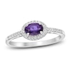 Thumbnail Image 0 of Amethyst & White Lab-Created Sapphire Ring Sterling Silver