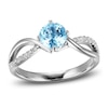 Thumbnail Image 1 of Aquamarine & Diamond Promise Ring 1/10 ct tw Round-Cut Sterling Silver