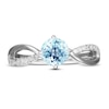 Thumbnail Image 2 of Aquamarine & Diamond Promise Ring 1/10 ct tw Round-Cut Sterling Silver