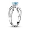 Thumbnail Image 3 of Aquamarine & Diamond Promise Ring 1/10 ct tw Round-Cut Sterling Silver