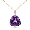 Thumbnail Image 0 of Amethyst & Diamond Necklace Round-cut 10K Yellow Gold 18"