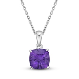 Luminous Cut Amethyst Necklace Sterling Silver 18&quot;