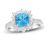 Thumbnail Image 1 of Luminous Cut Swiss Blue Topaz & White Topaz Ring Sterling Silver