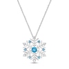 Thumbnail Image 1 of Swiss Blue Topaz & White Lab-Created Sapphire Snowflake Necklace Sterling Silver 18&quot;