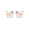 Thumbnail Image 1 of Amethyst Butterfly Earrings Sterling Silver & 10K Rose Gold