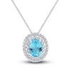 Thumbnail Image 1 of Swiss Blue Topaz & White Lab-Created Sapphire Necklace Sterling Silver 18&quot;