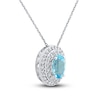 Thumbnail Image 2 of Swiss Blue Topaz & White Lab-Created Sapphire Necklace Sterling Silver 18&quot;