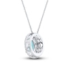 Thumbnail Image 3 of Swiss Blue Topaz & White Lab-Created Sapphire Necklace Sterling Silver 18&quot;