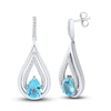 Thumbnail Image 0 of Swiss Blue Topaz & White Lab-Created Sapphire Drop Earrings Sterling Silver