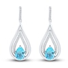 Thumbnail Image 1 of Swiss Blue Topaz & White Lab-Created Sapphire Drop Earrings Sterling Silver
