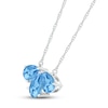 Thumbnail Image 2 of Swiss Blue Topaz Three-Stone Necklace Sterling Silver 18&quot;