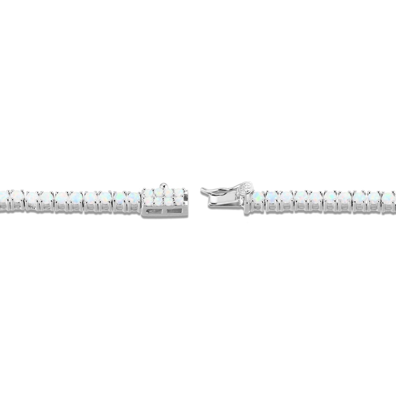 Main Image 3 of Lab-Created Opal Line Bracelet Sterling Silver 7.25&quot;