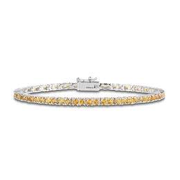 Citrine Line Bracelet Sterling Silver 7.25&quot;