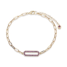 Amethyst Bracelet 10K Yellow Gold 7.75&quot;