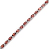 Thumbnail Image 2 of Garnet & White Lab-Created Sapphire Bracelet Sterling Silver 7.25&quot;