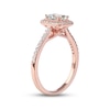 Thumbnail Image 1 of Aquamarine & Diamond Ring 1/5 ct tw Round-cut 10K Rose Gold