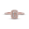 Thumbnail Image 2 of Aquamarine & Diamond Ring 1/5 ct tw Round-cut 10K Rose Gold