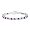 Thumbnail Image 1 of Amethyst & Lab-Created Opal Bracelet Sterling Silver 7.25&quot;