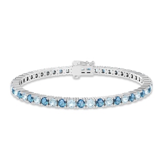 Swiss & Sky Blue Topaz Bracelet Sterling Silver 7.25