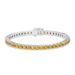 Golden & Madeira Citrine Bracelet Sterling Silver 7.25&quot;