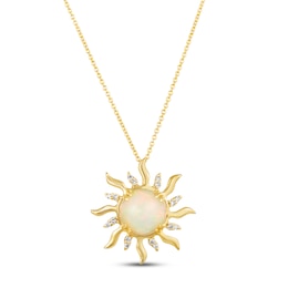 Le Vian Opal Sun Necklace 1/15 ct tw Diamonds 14K Honey Gold 18&quot;