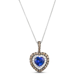 Le Vian Tanzanite Heart Necklace 1/2 ct tw Diamonds 14K Vanilla Gold 18&quot;