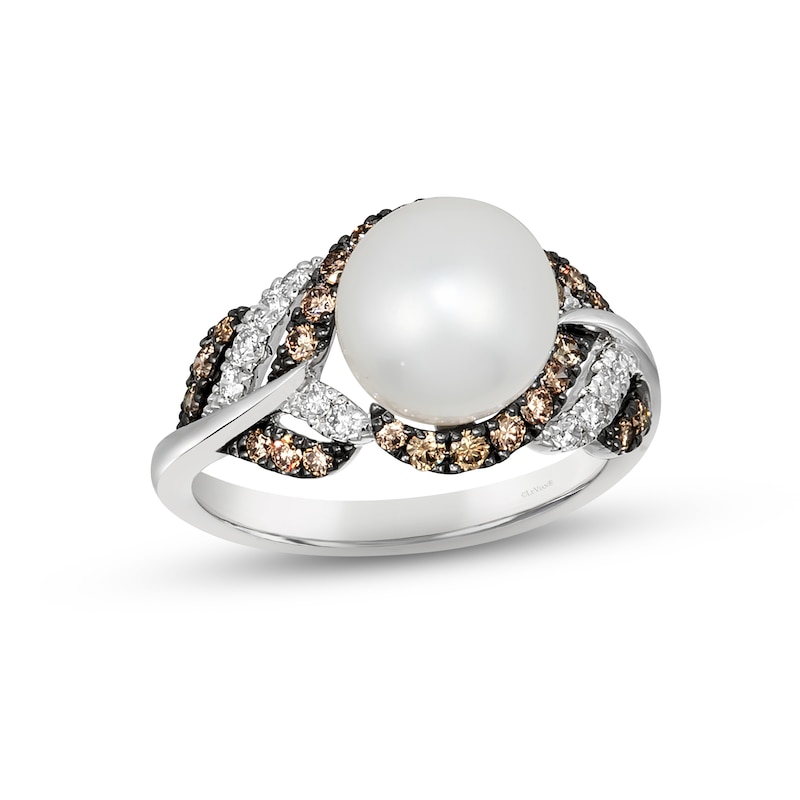 Main Image 1 of Le Vian Cultured Pearl Ring 1/2 ct tw Diamonds 14K Vanilla Gold