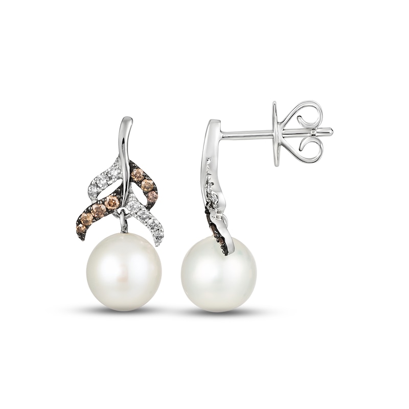 Main Image 2 of Le Vian Cultured Pearl Earrings 1/4 ct tw Diamonds 14K Vanilla Gold