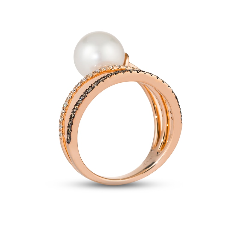 Crossover Design Cultured Freshwater Pearl Ring 6