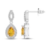 Thumbnail Image 1 of Citrine & White Lab-Created Sapphire Dangle Earrings Sterling Silver