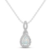 Thumbnail Image 0 of Lab-Created Opal & White Lab-Created Sapphire Necklace Sterling Silver 18"