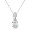 Thumbnail Image 1 of Lab-Created Opal & White Lab-Created Sapphire Necklace Sterling Silver 18"