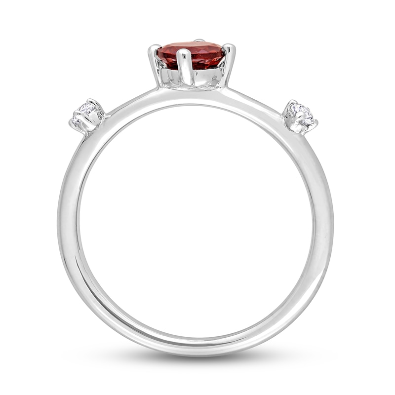 Main Image 3 of Garnet & White Topaz Ring Sterling Silver