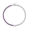 Thumbnail Image 2 of Amethyst Paperclip Bracelet Sterling Silver 7.25&quot;